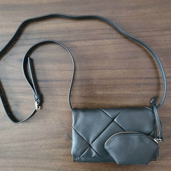 Vince Camuto Kaiza leather Crossbody bag Color Black‎ - Picture 1 of 6